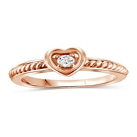 JewelersClub gyémántgyűrűk nőknek - karátfehér gyémánt gyűrű ékszerek - rózsa arany ezüst zenekarok felett - - Ring