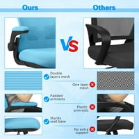 Lacoo Mid-Back Mesh irodai szék ergonomikus asztali szék Flip-Up karfákkal, Kék