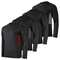 Real Essentials Pack: férfi szárazra illeszkedő nedvességelvezető teljesítmény hosszú ujjú póló, UV napvédő kültéri