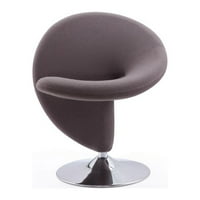 Curl szürke és polírozott króm Gyapjú keverék forgatható akcentussal szék