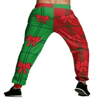 Paille férfi zsebekkel egyenes láb nadrág gerenda láb Jogger hosszú nadrág karácsonyi nyomtatás futó sport nadrág fenék