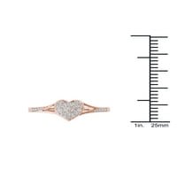 Imperial 1 6Ct TDW Diamond 10K Rózsa arany gyémánt szív alakú szárú divatgyűrű