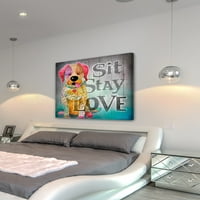 Sit Stay Love festmény nyomtatás becsomagolt vászonra