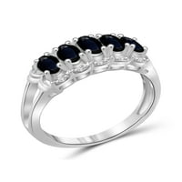 JewelersClub Sapphire Ring Birthstone Jewelry - 1. Karát -zafír 0. Sterling ezüst gyűrűs ékszerek fehér gyémánt akcentussal