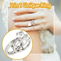 Yubnlvae Gyűrűk Kiegészítők és gyűrű Combinati a kreatív gyűrű Divat Zirc be a készlet sokoldalú Gyűrűk