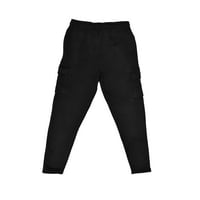 Sleepdown Alkalmi Férfi Cargo Fleece Sweatpant könnyű nadrág, fekete, Xlarge