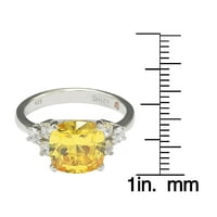 Sterling ezüst sárga köbös cirkónium -eljegyzési gyűrű