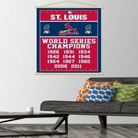 St. Louis Cardinals - Bajnokok fali poszter fa mágneses kerettel, 22.375 34