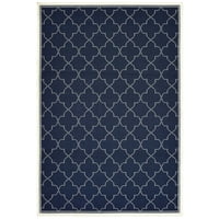 Laurette geometriai kültéri szőnyeg, Navy Ivory 2, 4 '6'