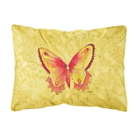 Carolines kincsek 8857PW pillangó sárga vászon szövet dekoratív párna, 12h x16W, Többszínű
