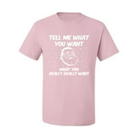 Vad Bobby Mikulás mondd meg, mit akarsz karácsonyi férfi grafikus póló, világos rózsaszín, 5x-nagy