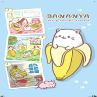 Bananya-kollázs fali poszter Pushpins, 22.375 34