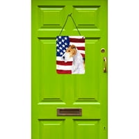 Carolines Treasures SS4057DS USA amerikai zászló Fo Terrier falra vagy ajtóra lógó nyomatokkal, 12x16, Többszínű