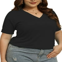 Abtel női Molett felsők rövid ujjú nyári pólók laza póló női bő strand tunika blúz Fekete XL