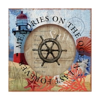 Védjegy képzőművészet 'Circled Lighthouse 1' vászon művészet az Art Licensing Studio által