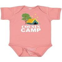 Inktastic Cousin Camp ruházat Kemping ajándék kisfiú vagy kislány Body