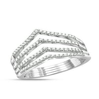 JewelersClub sterling ezüst akcentus fehér gyémánt nyitott gyűrű nők számára