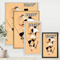 Designart 'Absztrakt Kompozíciók Színes Geometriai V' Modern Keretes Vászon Wall Art Print