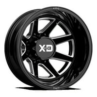 Alumínium felni XD csuka DUALLY 22X8.25in fényes fekete Mart-hátsó kivitelben, XD845282813246N