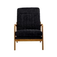 Modern Accent fotel, Mid Century Lounge szék tömörfa kerettel és párnázott üléssel, kárpitozott szabadidős Olvasószék