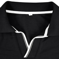 Abtel Férfi póló V nyakú pólók atlétikai felsők Férfi kényelmes irodai póló Fekete XL