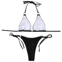amousa Női Split fürdőruha egyszínű szexi fürdőruha mellkasi Pad nem acél melltartó Bikini fürdőruha női