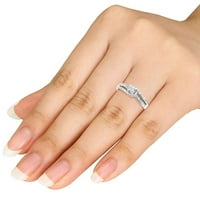 Carat T.W. Gyémánt bypass halo 10KT fehér arany eljegyzési gyűrű