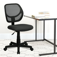Flash bútorok Neri alacsony hátsó szürke háló forgatható feladat irodai szék ívelt tér vissza