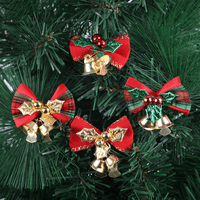 Karácsonyi íj harangokkal Karácsony Mini Bowknot kézműves ajándék dísz karácsonyfa Függő dekoráció