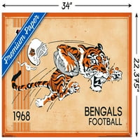 Cincinnati Bengals - Retro logó fali poszter push csapokkal, 22.375 34