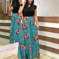 Idoravan nyári ruhák Női Clearance Női Tie-Dye színes hosszú Virágmintás ruhák Beach Casual Maxi Sundress