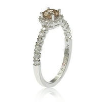 Ezüst ezüstbarna köbös cirkónium -vékony menyasszonyi gyűrű