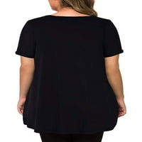 Női nyári pólók rövid ujjú póló Legénység nyak plusz méretű felsők Női Divat Tee Beach pulóver fekete 3XL