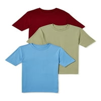 A Wonder Nation Boys Crewneck rövid ujjú póló, 3-csomag, Méret 4- és Husky