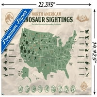 Jurassic World: Dominion-Észak-Amerikai Dinoszaurusz Térkép Fali Poszter, 14.725 22.375