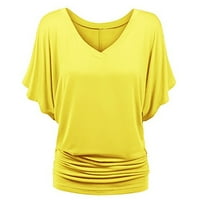 Női felsők Női divat nyári ujjatlan alkalmi szilárd pólók felsők blúz Sárga XXL
