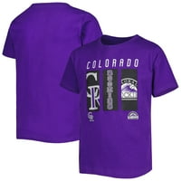 Ifjúsági lila Colorado Rockies logó póló
