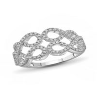 Jewelersclub sterling ezüst 0. karát fehér gyémánt nyitott gyűrű nőknek