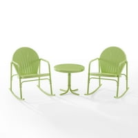 Crosley bútor Griffith 3 darabos fém kültéri hintaszék szett-Lime zöld