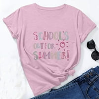 Női pólók alkalmi nyári felsők Y2k felsők laza pulóver tanári nap virágmintás kerek nyakú Rövid ujjú felsők Rózsaszín