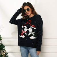Csúnya karácsonyi pulóver pingvin Jacquard laza hosszú ujjú kötött pulóver pulóver Karácsonyi Női pulóver S-XL méret