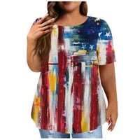 Aufmer Clearance Női felsők Plusz méretű amerikai zászló ing, hiányzik Plusz méretű felsők blúz alkalmi laza nyári