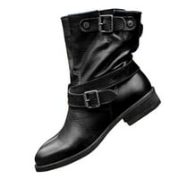 Tdoqot Csizma nőknek - ' Női Divat négyzet alakú sarkú cipő csúszik a hegyes lábujjú szilárd csizma cipő fekete 40
