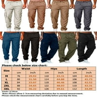 Grianlook Férfi Szabadidős Gomb Loungewear Egyenes Láb Rugalmas Derék Fenék Jogger Zsebekkel Rakomány Nadrág