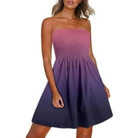 Női ruhák Sawvnm női nyári Boho stílusú Gradiens ruha ujjatlan egy vállú ruha Lila XXL ajándék felnőtteknek