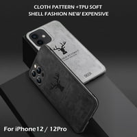 Alpha Digital Luxury puha textúra szarvas mintás TPU ruhával védőtok iPhone & iPhone Pro, szennyeződésálló, anti-sokk,