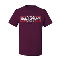 Vad Bobby Ramaswamy for President Csillagok piros-fehér politikai férfiak Tee, Gesztenyebarna, kicsi
