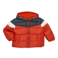 iXtreme Boys csíkos Hüvely Colorblock Puffer kabát, méretek 4-18