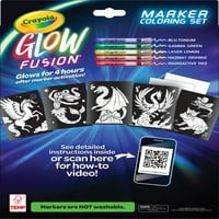 Crayola ragyog a sötétben színező készlet ragyogás markerek, mitikus lény, ajándék, Unise gyermek 8+