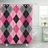 Argyle rózsaszín és fekete zökkenőmentesen színek vannak csoportosítva Poliészter zuhanyfüggöny